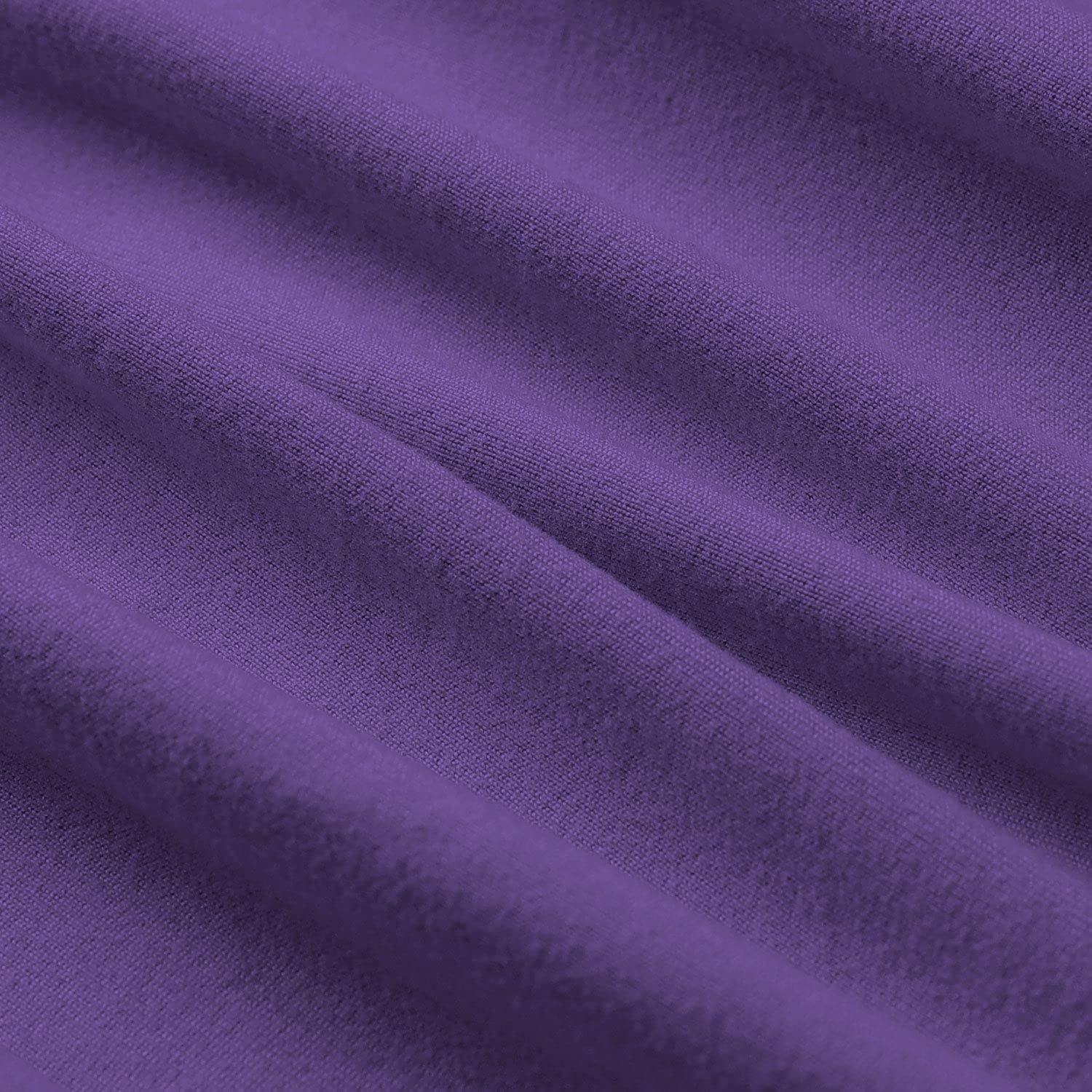 Kings Loft Kings Loft StretchWrap Box Spring Cover - 100% Egyptian Cotton, 1000 Thread Count, Wrap Around 4 Sides Bed Skirt for Hotel & Home, Fits Box Springs up to 28 Inch - Twin, Purple