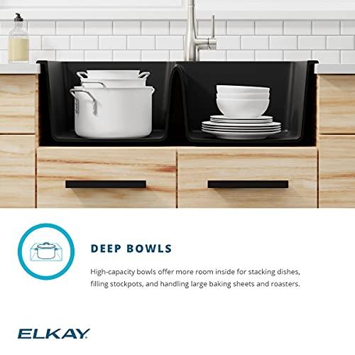 Elkay Elkay Quartz Classic ELG250RGR0 Greige Offset Double Bowl Top Mount Sink
