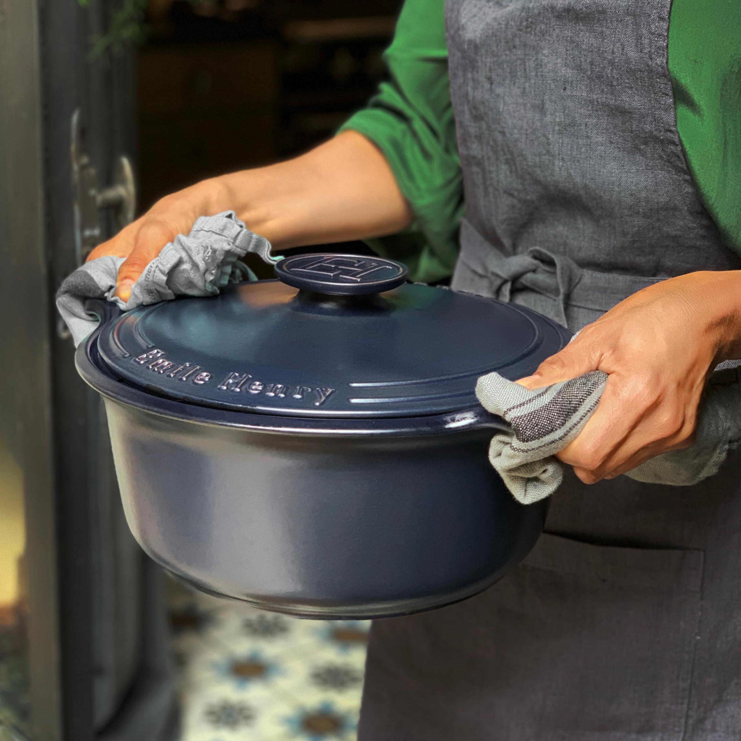 Emile Henry USA Emile Henry Made in France SUBLIME Ceramic 4 qt. Round Dutch Oven, Indigo
