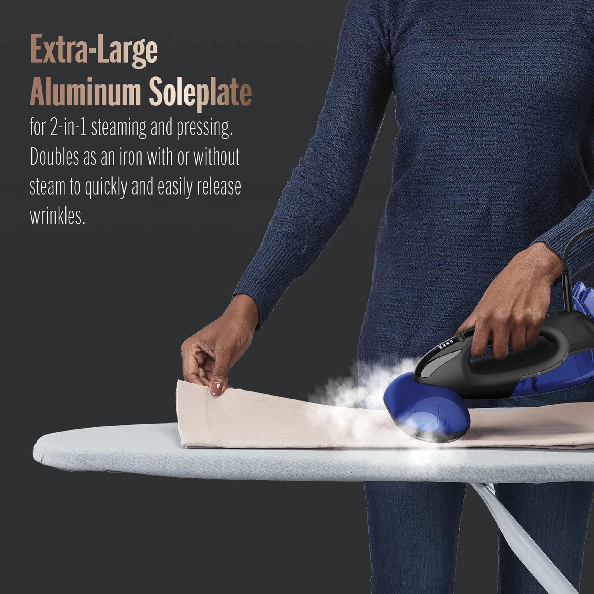 Conair Conair 2-in-1 Handheld Steamer and Iron for Clothes, Turbo ExtremeSteam 1875W Garment Steamer and Clothing Iron,Black / Blue