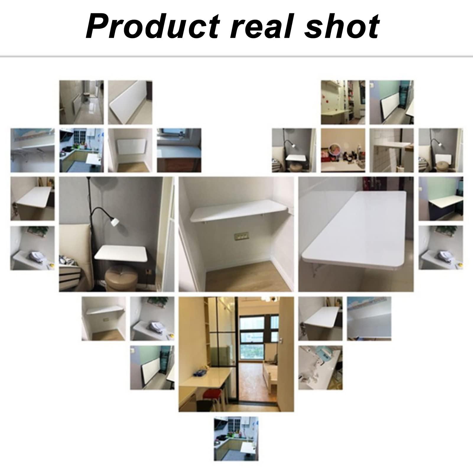 HARELA HARELA 1\"(2.5cm) Thick Folding Wall-Mounted Drop-Leaf Table/Laundry Folding Table, Heavy Duty Folding Table for Home Office/Laundry Room/Kitchen (Color : White, Size : 19.7 * 16in(50 * 40cm))