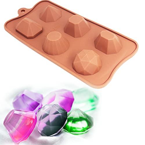 X-Haibei X-Haibei 3D Gem Cool Ice Cube Chocolate Soap Plaster Crayon Mold Silicone Party Maker Dia. 1inch, 1oz per cell
