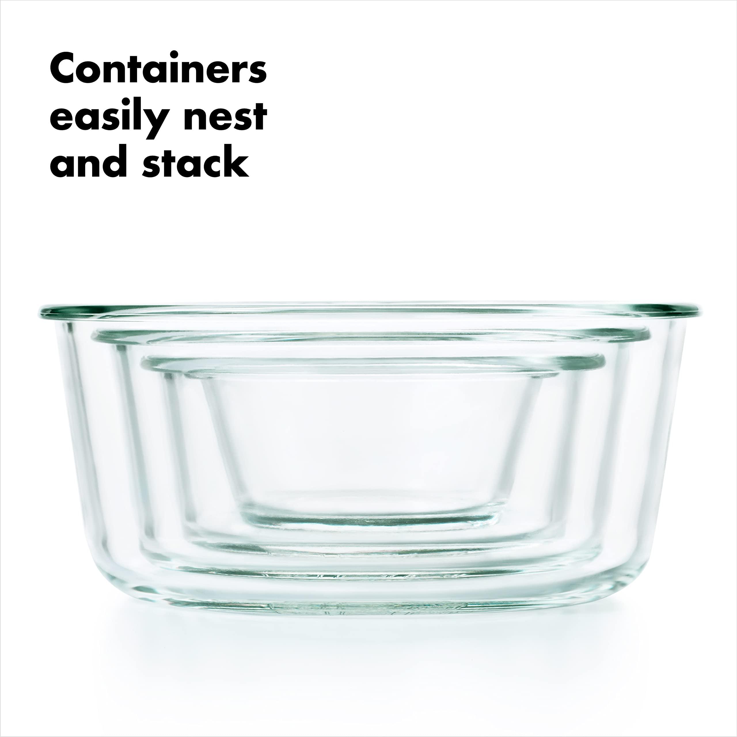 OXO OXO Good Grips 2 Cup Smart Seal Glass Round Food Storage Container, Clear, 1 Count (Pack of 1)