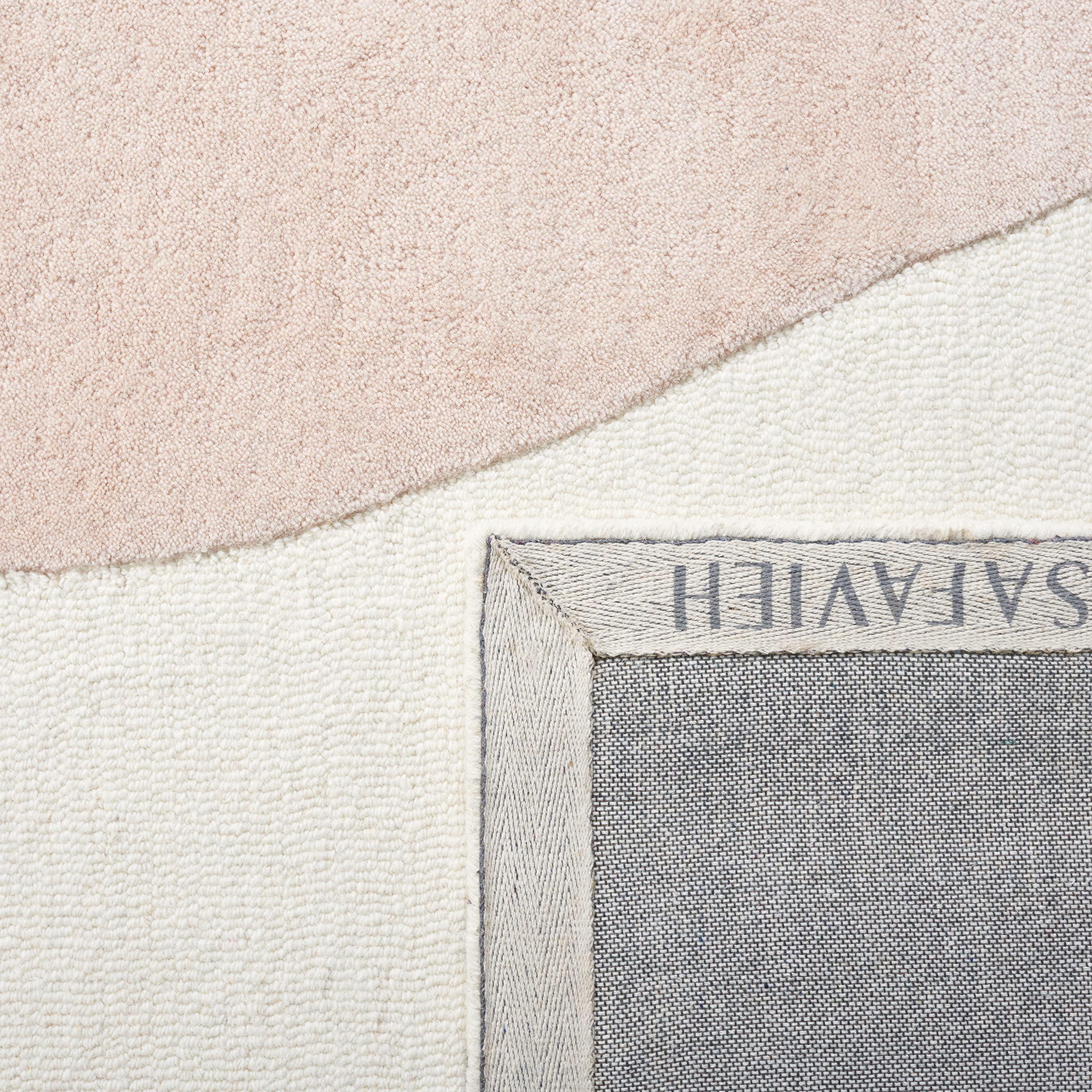 Safavieh SAFAVIEH Rodeo Drive Collection Area Rug - 6' Square, Ivory & Rust, Handmade Mid-Century Modern Abstract Wool, Ideal for High Traffic Areas in Living Room, Bedroom (RD860P)