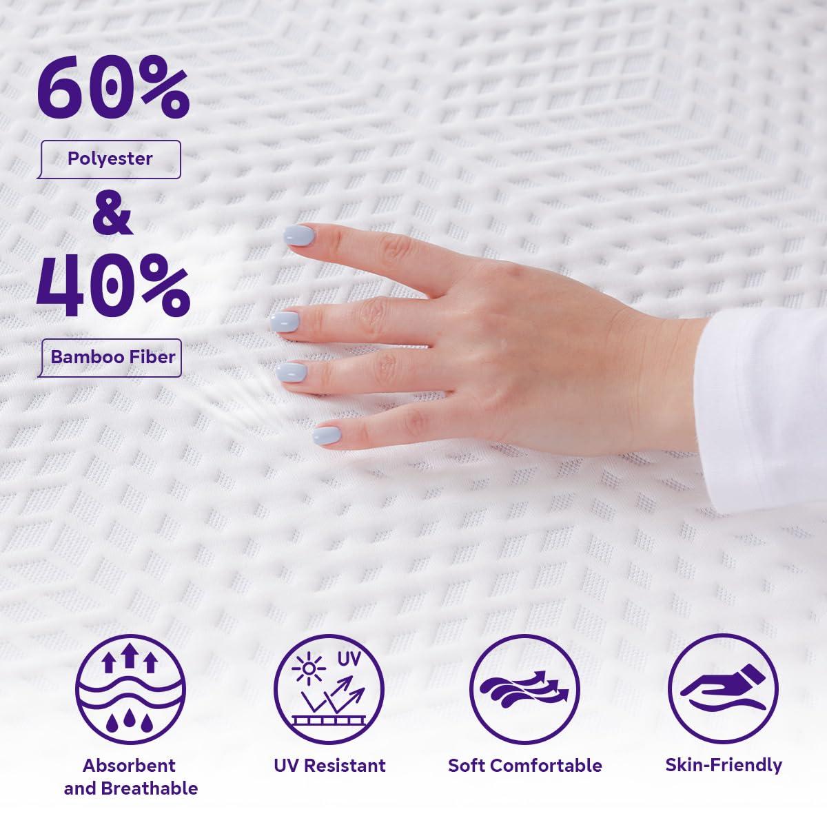 Tripie Tripie Twin Mattress 10 Inch, Gel Soft & Firm Dual Sides Flippable Mattress for Bamboo-Charcoal Memory Foam Mattress, Lavender Sleep Aid Mattress for Relieve Pressure, Bed in a Box