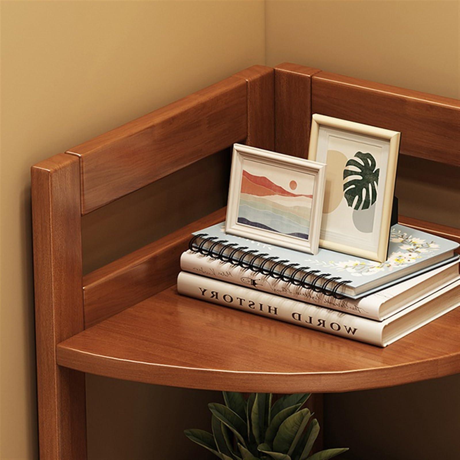 HEXEH HEXEH Shelf Bookcase Corner Solid Wood Bookshelf Simple Home Storage Rack Student Bedroom Bedside Bookcase Multi-Layer Storage Floor-Standing Storage Rack Bookcase Storage Shelves