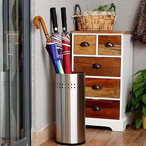 KUYT KUYT Umbrella Stand Large Capacity Long Handle Umbrella Storage Rack Continental Hotel Lobby Umbrella Bucket - Stainless Steel