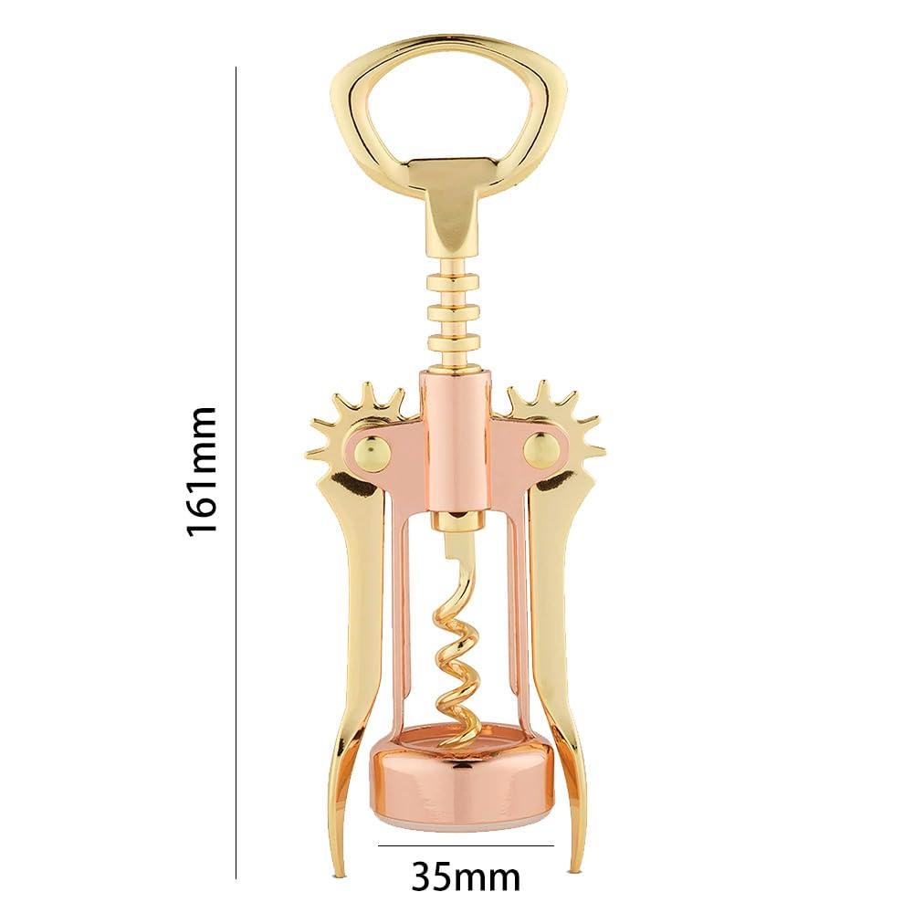 diyfixlcd Diyfixlcd 1 Piece Rose Gold Mixed Gold Winged Corkscrew, Wine Corkscrew, Multi-Function Corkscrew, Stainless Steel Bottle Opener