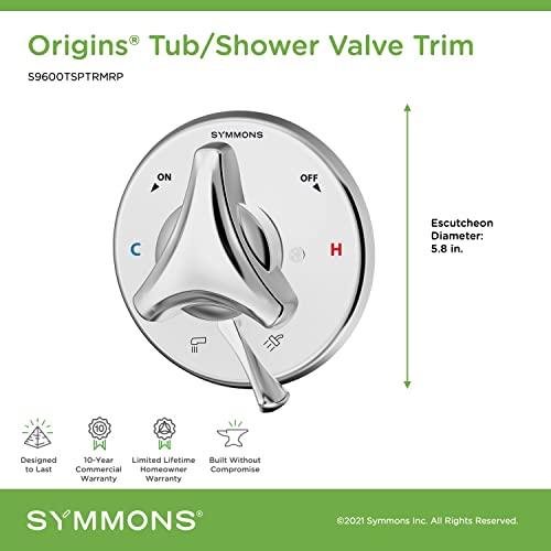 Symmons Symmons S9600TSPTRMRP Origins Tub/Shower Valve Trim (Valve Not Included),Polished Chrome, 2.88 x 5.8 x 5.8 inches