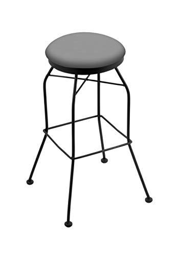 Holland Bar Stool Co. 3020 30\" Swivel Bar Stool with Black Wrinkle Finish and Canter Folkstone Grey Seat