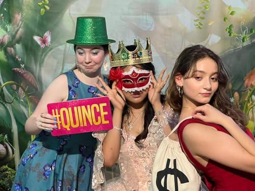 KING PROPS King Props Fully Assembled Quinceanera Teal Sweet Multicolor Photo Booth Props Kit Spanish Water Proof Perfect 15th Birthday Parties Decorations,Mis Quince Anos, Double Sided 6 Count.