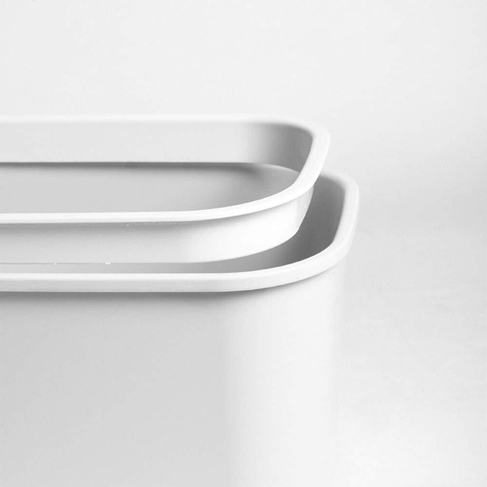 Suuim Garbage Bin Trash Can, Square Garbage Bag Holder Trash Can Kitchen Garbage Bag Cupboard Door Back Hanging Drawer Storage Rack Cabinet Trash Rack (White)