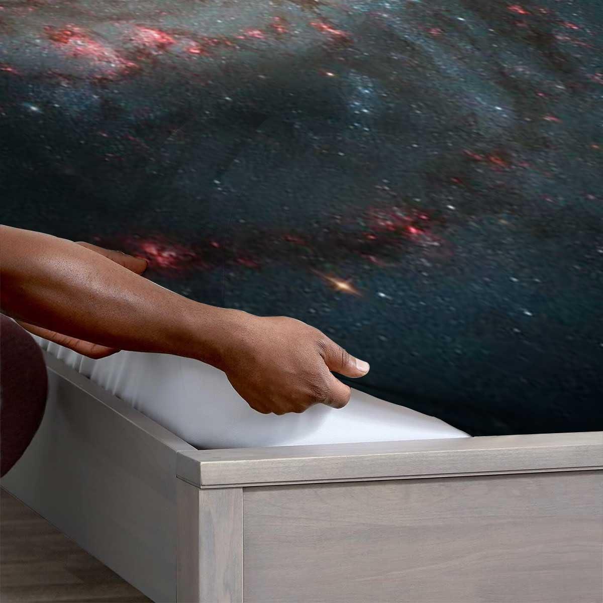 WHYATT WHYATT Queen Shallow Pocket Sheets Universe,Planet Fitted Top Sheets Premium Soft Queen Size