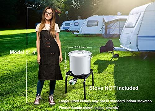 Concord CONCORD 53 QT Stainless Steel Stock Pot w/ Basket. Heavy Kettle. Cookware for Boiling