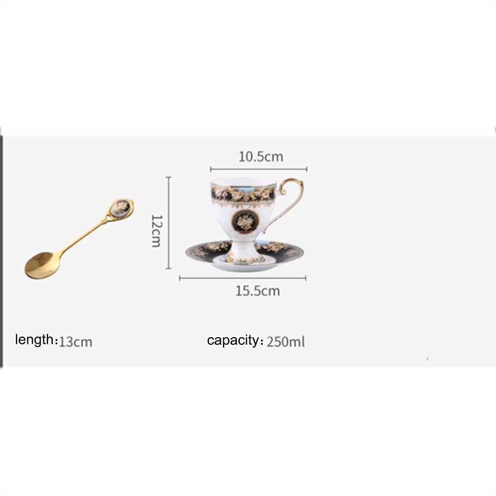 efkerggjgtgtgjhpwelp Tea Cup Set Porcelain Tea Cup Set Ceramic Coffee Tea Gift Sets wiith Cups Saucer and Spoons Service Flower Tea Cup (2 pcs) ()