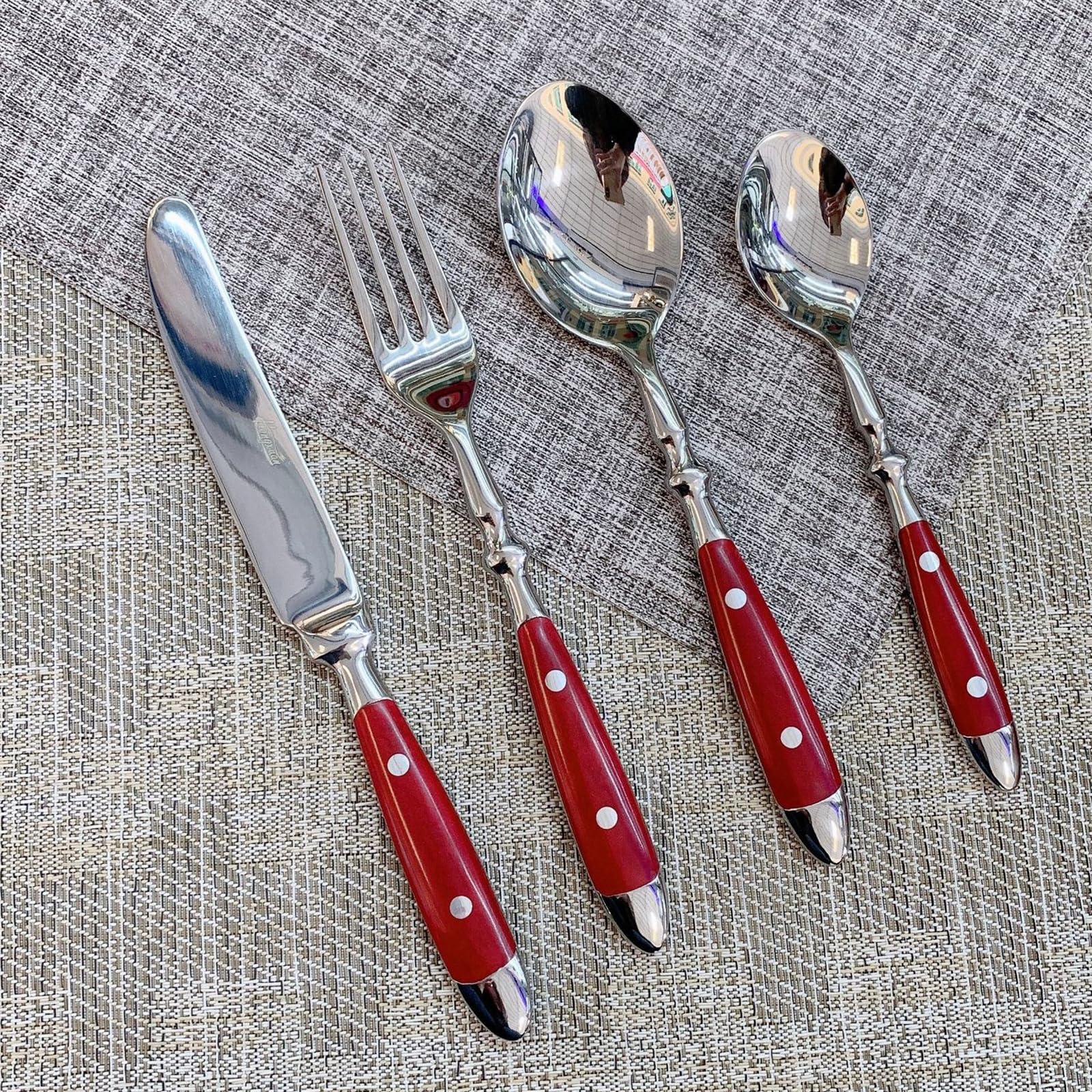 GULSARAYI Utensil Sets Silverware Set Cutlery Set Flatware Set for 6, Durable 18/10 Stainless Steel Spoons And Forks Set Premium Flatware Sets Home & Kitchen Wedding Banquet 36PCS Dishwasher Safe Mirror Effect