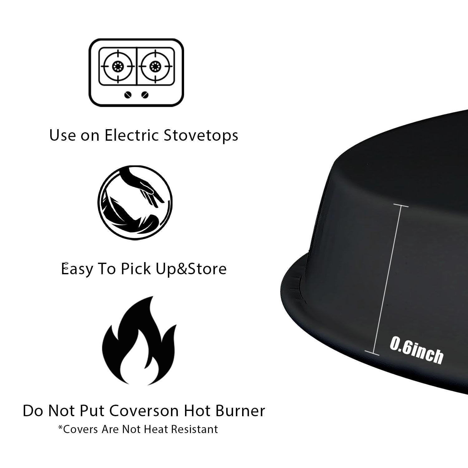 Muatfoan Space Set of 4 Stove Burner Covers - Premium Round Electric Stove Range Protectors,8 IN & 10 IN