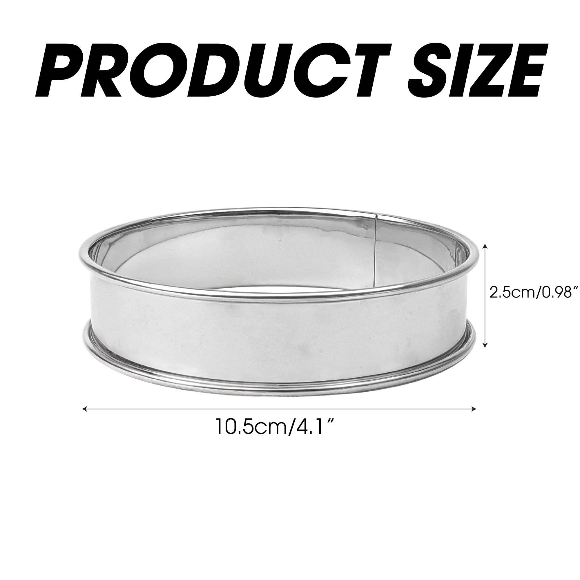 Marsrut 6Pack Stainless Steel Double Rolled Muffin Rings - Deep & Nonstick Molds | Set of Durable Round Tin Hamburger Pan Rings for Baking and Cooking Crumpet, Tart, Cookies, English Dish Pastry (Size: 4inch)