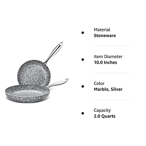 MICHELANGELO MICHELANGELO Stone Frying Pans Set 10 Inch & 12 Inch, Nonstick Frying Pans with 100% APEO & PFOA-Free Stone Non Stick Coating, Granite Skillet Set, Nonstick Skillets 2 Pcs