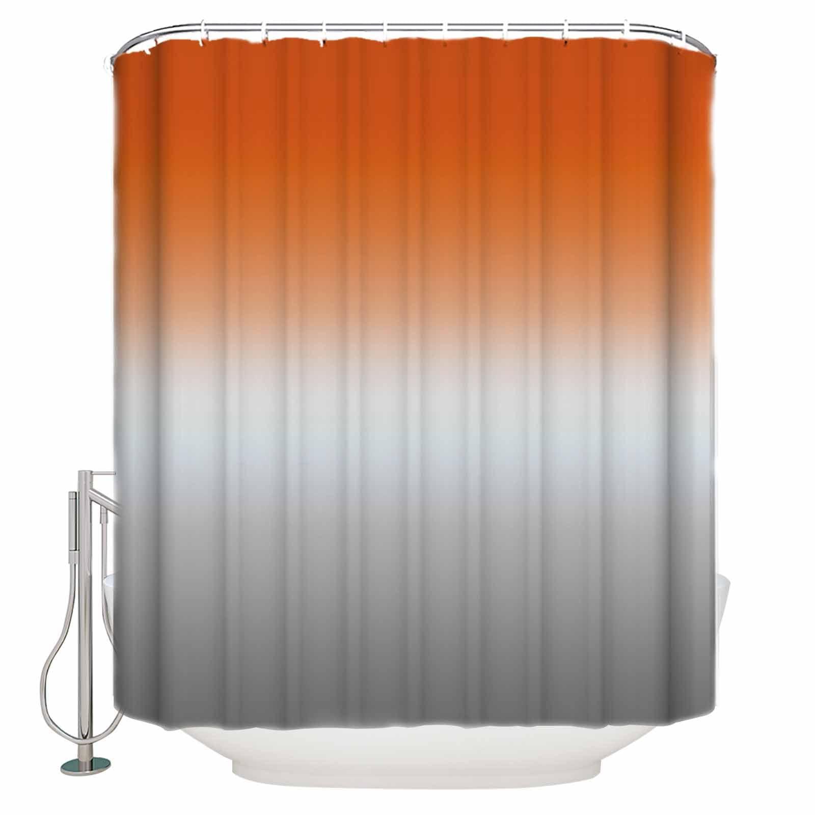 Wotrend Abstract Shower Curtain for Bathroom 72\" x 84\" Gradient Orange and Gray Shower Curtain with Hooks Polyester Waterproof Home Bathtub Decor
