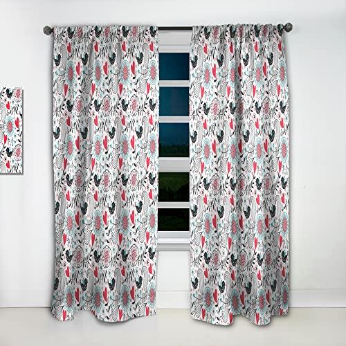 DesignQ DesignQ Curtains 'Romantic Floral Pattern' Curtains for Bedroom, Curtains for Living Room, Curtains & Drapes - Thermal Insulated - Single Panel-52x120