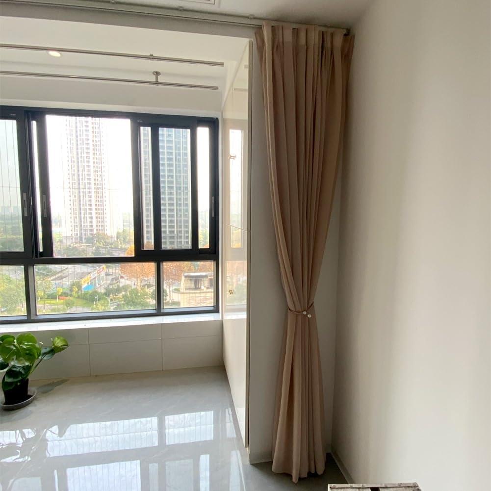 HomeLoft Basics Curtain Track Streamline Aluminium Curtain Track Set Ceiling Or Wall Mounted Curtain Rail For Curtains Drapes,and Room Dividers 120/180/350/380/450/480/500cm (Color : White, Size : 13.5 FT)