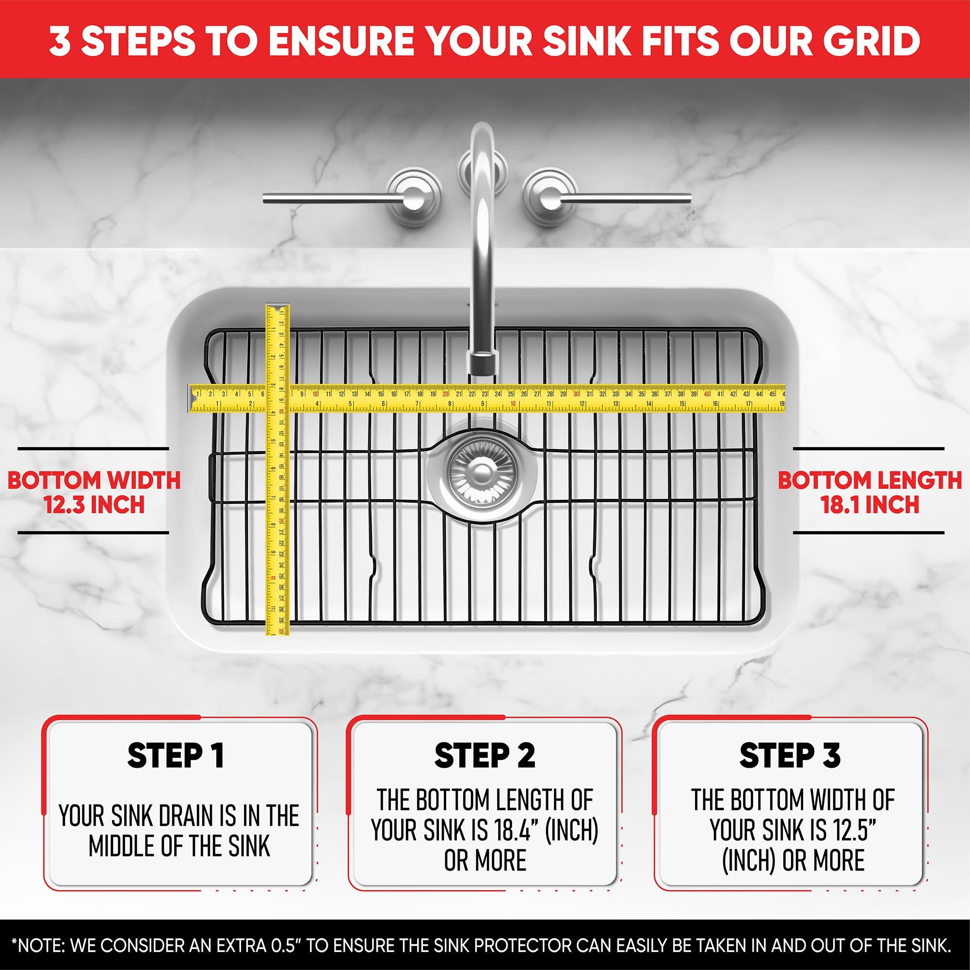 Better Houseware Better Houseware Sink Protector Prevents Scratches Sink Rack for Bottom of Sink White Sink Mat Sink Protectors for Kitchen Sink Metal 18.1 x 12.3 x 1