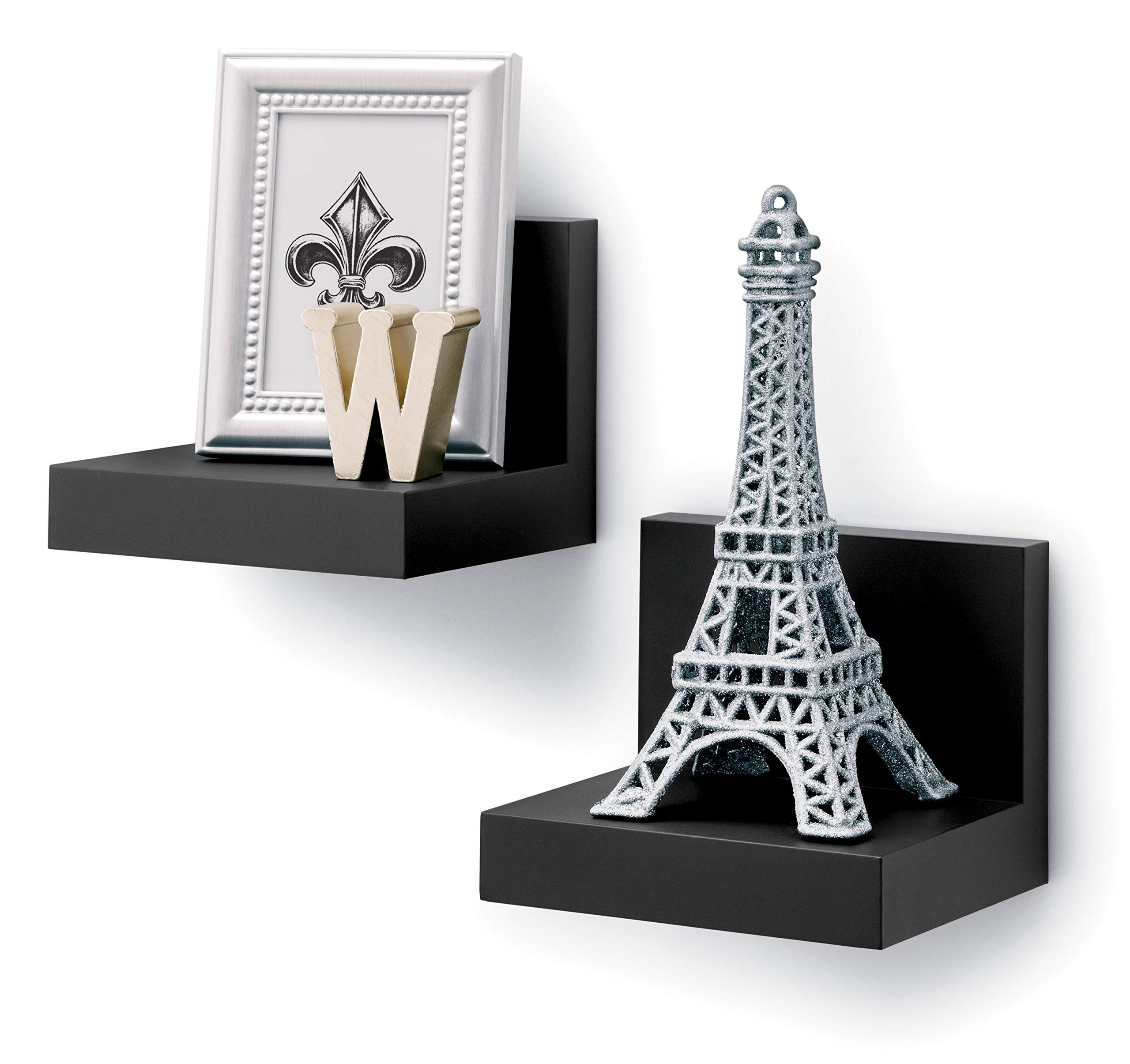 Command Command Display Ledges, Holds up to 2 lb, Slate, 2 Ledges with 8 Medium Command Strips, Damage Free Hanging Floating Shelf with Adhesive Strips, Personalize Living Room, Bedroom, Kids Room or Office