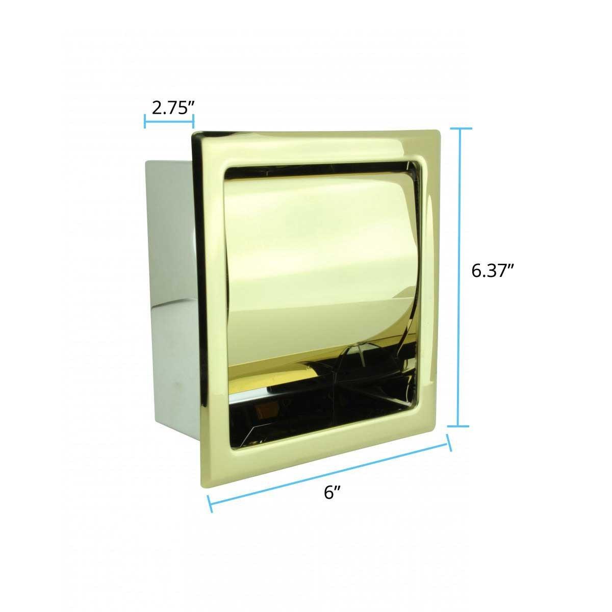 Renovators Supply Manufacturing Recessed Toilet Paper Tissue Holder Gold Stainless Steel Pack of 2