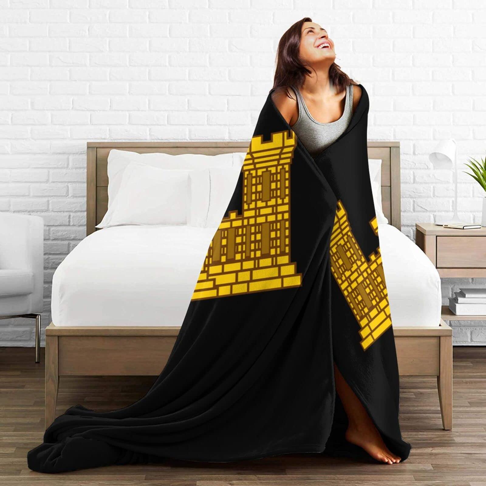 SIYTUAU United States Army Engineer Branch Insignia Throw Blanket for Couch Bed Sofa Soft Comfortable Blanket 50\"x40\" Flannel Blankets & Throws