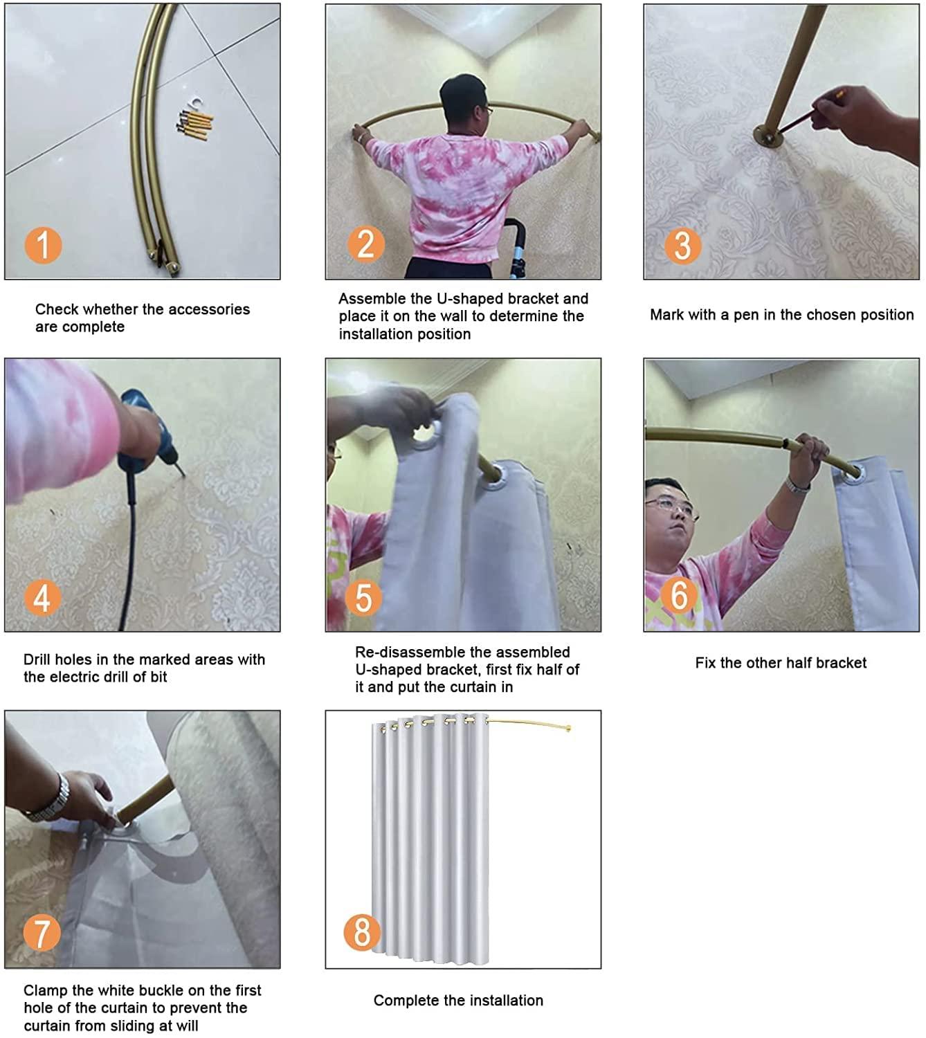 TEENKON TEENKON Clothing Store Fitting Room, 47 in Dressing Room Used in Mall, Boutique and Office, Corner Wall Mounted Changing Room for Privacy Protection, Include Shading Curtain, Bracket and Hook Up