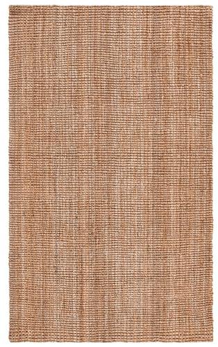 Safavieh SAFAVIEH Natural Fiber Collection Area Rug - 5' x 8', Natural, Rustic Farmhouse Boho Style, Handmade Jute & Coir, Ideal for The Living Room, Bedroom, Dining Room (NFB576A-5)