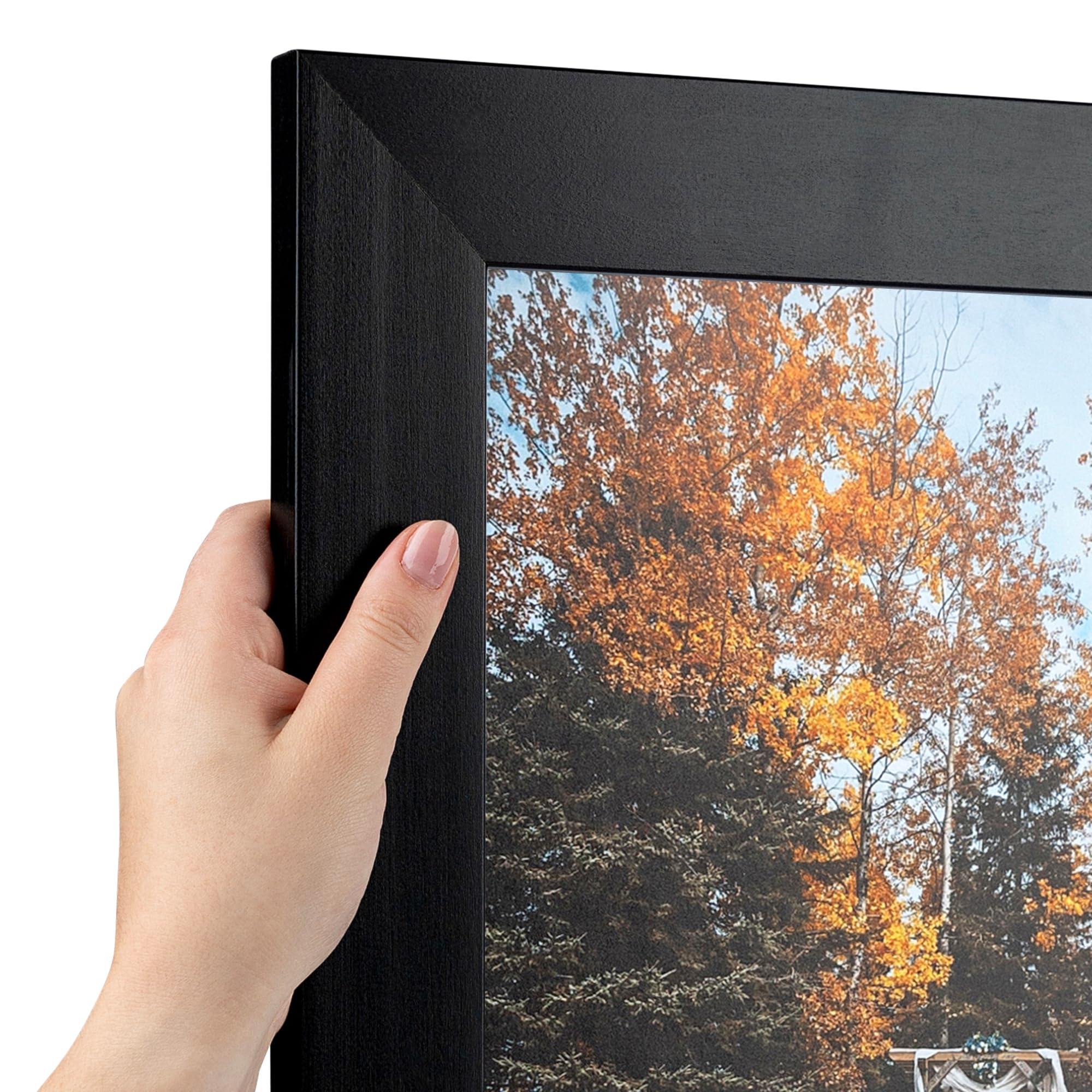 ArtToFrames ArtToFrames 13x40 Inch Black Picture Frame, This 1.88 Inch Custom Wood Poster Frame is Black, Great for Your Art or Photos - Comes with Economy Acrylic