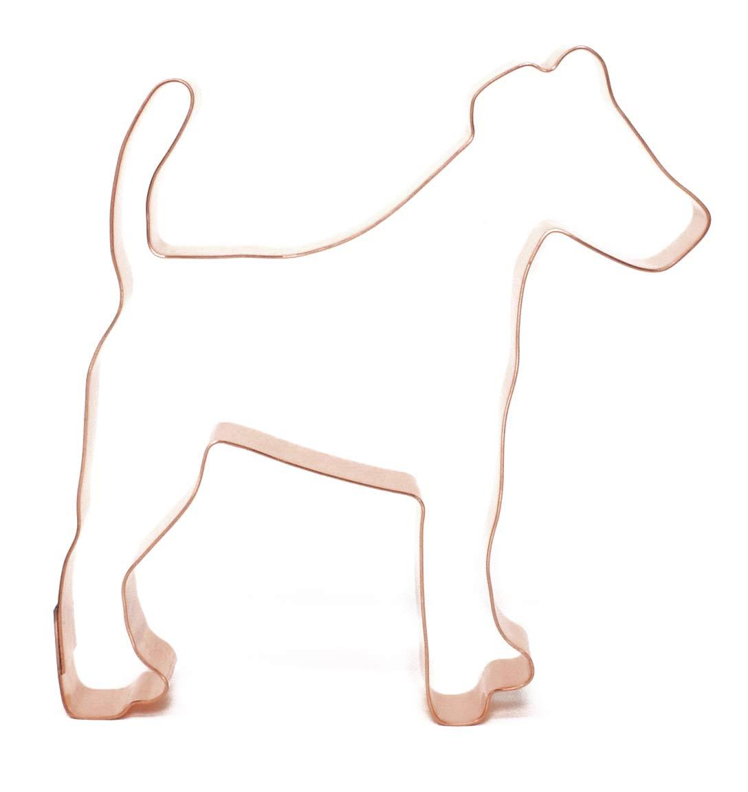 The Fussy Pup Kitchen and Home Decor - Smooth Fox Terrier Cookie Cutter, 4.5 inch, Handcrafted Copper Dog Gifts