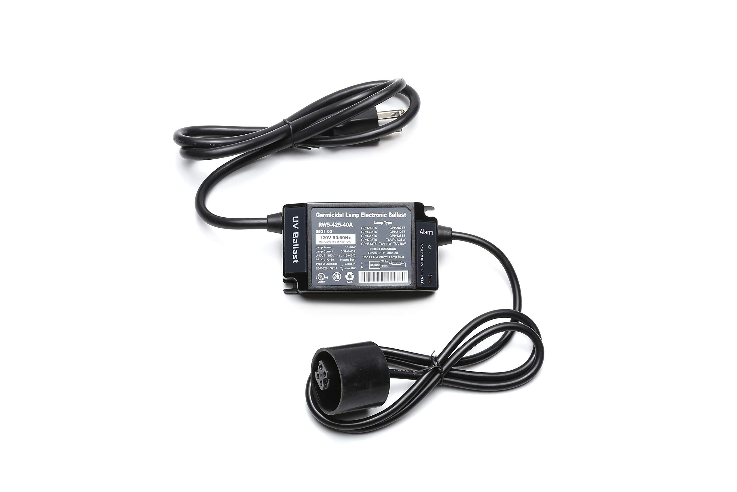 HQUA HQUA-OWS-455EB 120V 25-40W Electronic Ballast for HQUA-OWS-12/6 UV Water Sterilizer, Ballast for UV Lamps, 2020 New Released