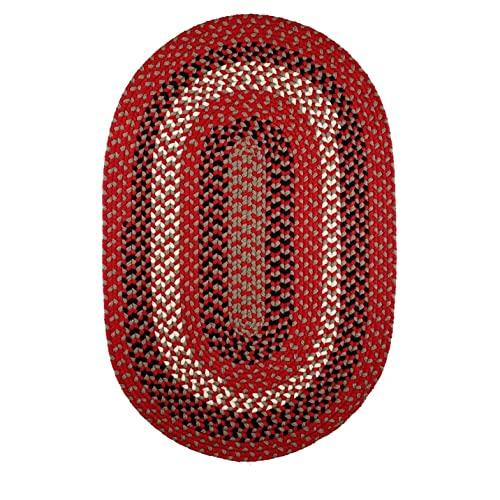 Rhody Rug Rhody Rug Mission Hill Indoor/Outdoor Braided Area Rug High Traffic Sage Green 2' x 3' Oval Reversible 2' x 3' Accent, Outdoor, Indoor Entryway Oval