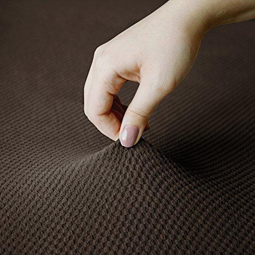 MAYTEX MAYTEX Pixel Ultra Soft Stretch 2 Piece Furniture Cover Loveseat Slipcover, Chocolate