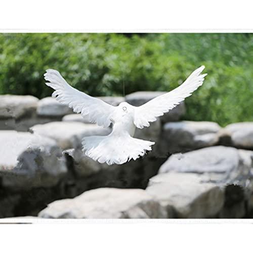Baoblaze Baoblaze 1x Artificial Feathered Pigeon Decoy Bird Garden Decor, 4 White Flying