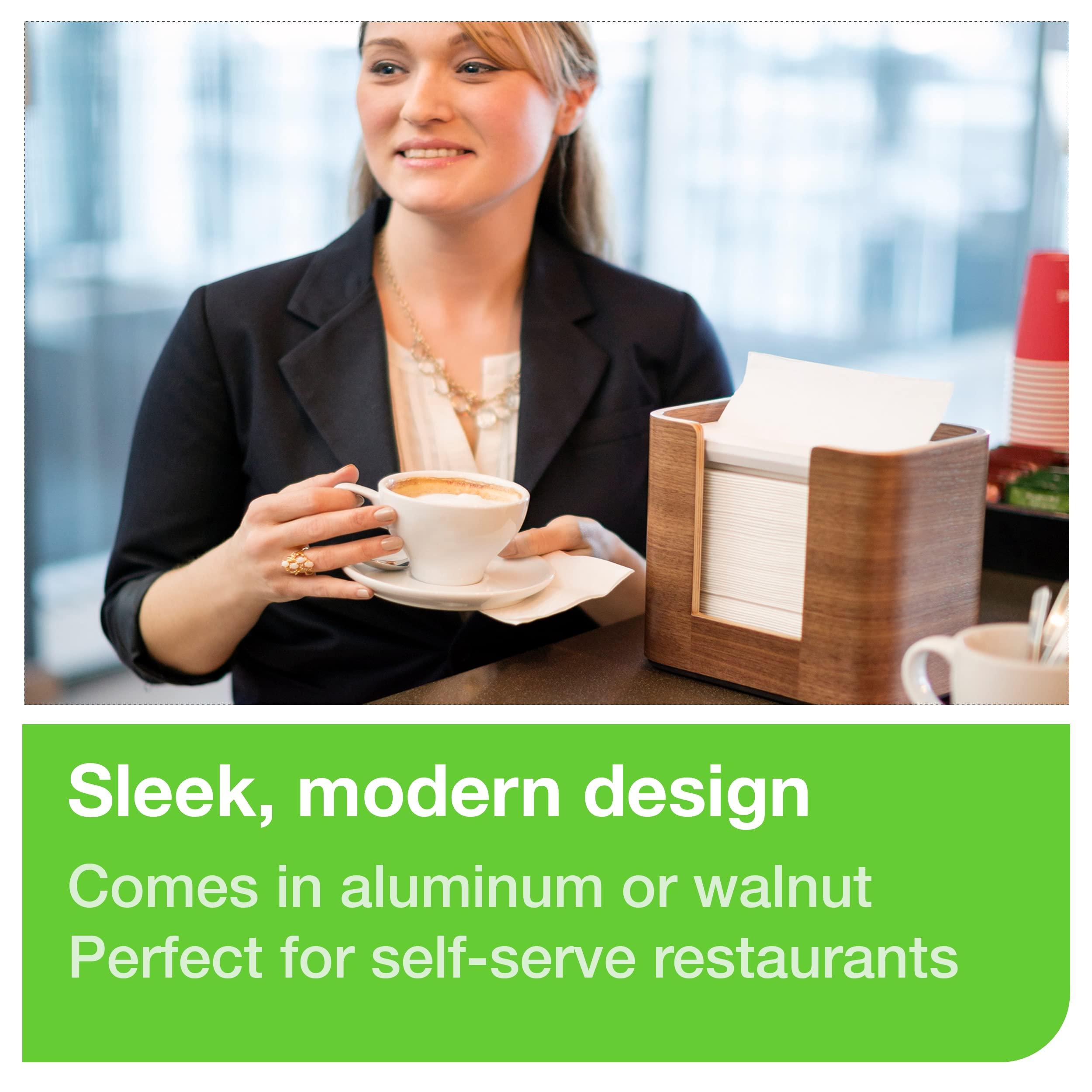 Tork Tork Xpressnap Tabletop Napkin Dispenser Walnut - N4 + Refill - White Dispenser Napkin, 12 x 500 napkins