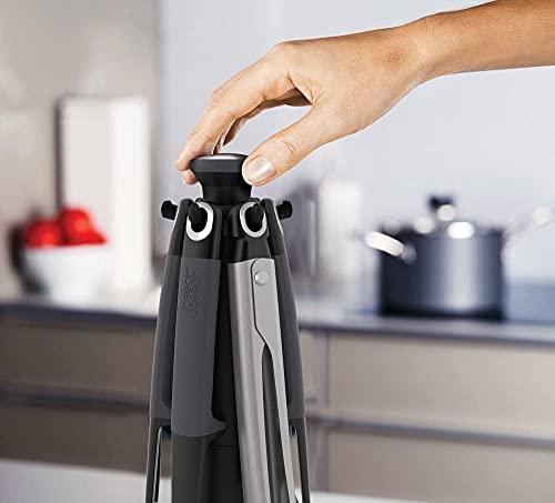 Joseph Joseph Joseph Joseph Elevate Carousel Nylon Kitchen Utensil Set with Rotating Storage Stand, 6-piece, Gray
