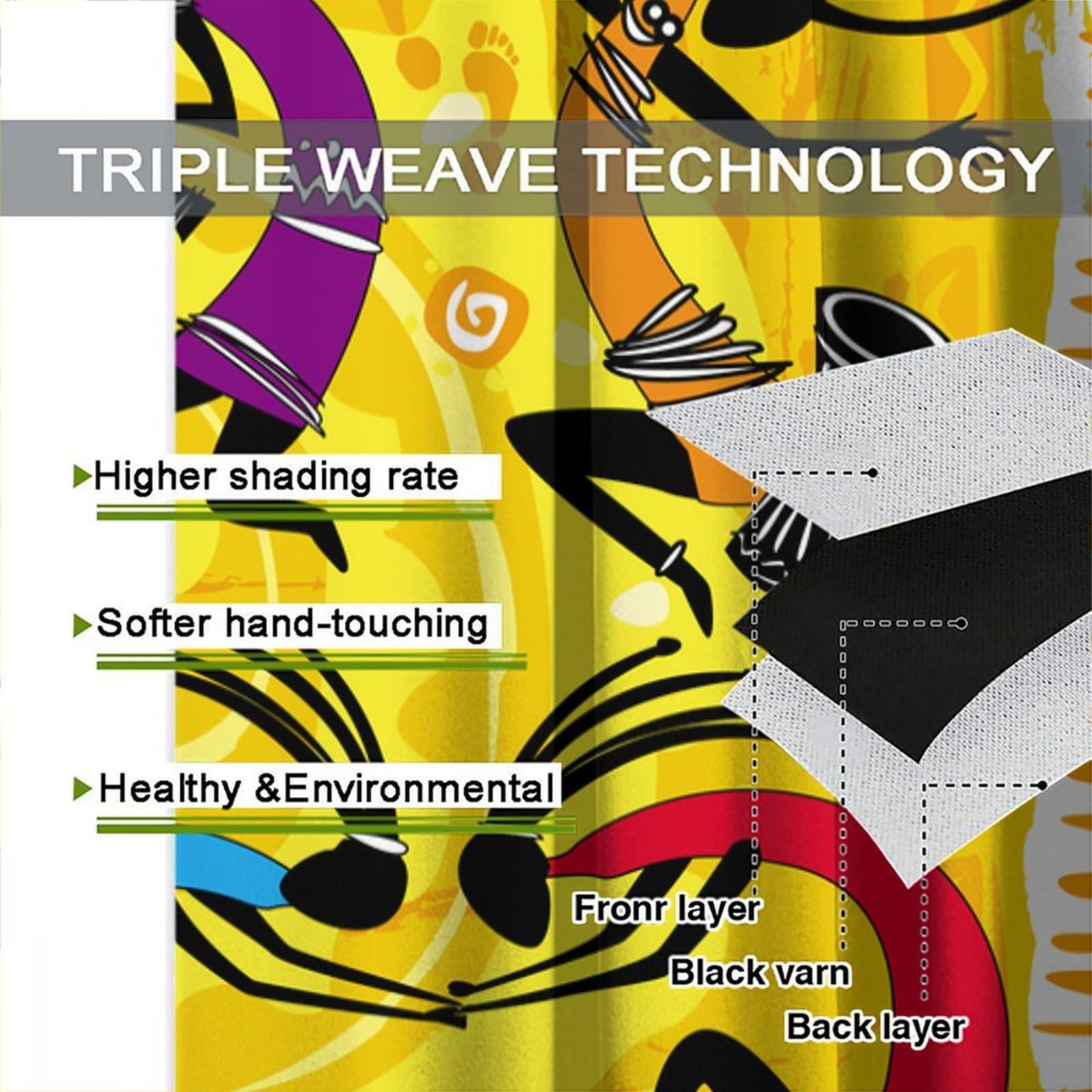 SanLunChe Kokopelli Curtains, Dancing Playing Musical Instrumentss on Tribal Patterns Artwork Thermal Insulated Room Darkening Curtains for Living Room Bedroom Drapes 2 Panels 52x96in