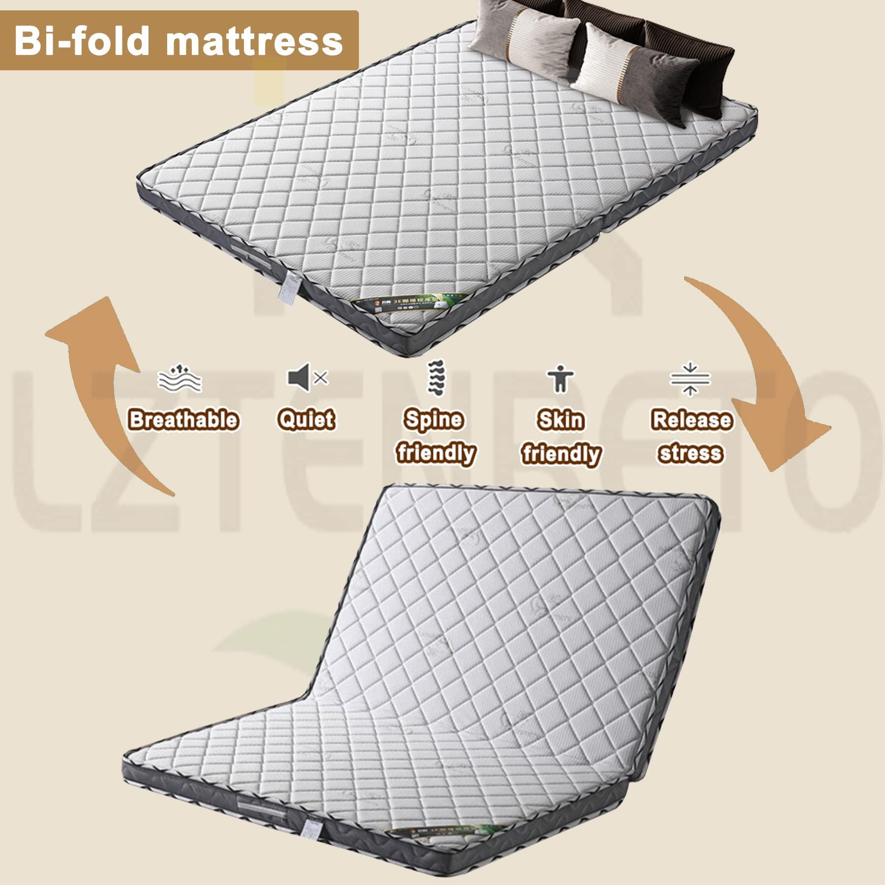 LZTENRETO LZTENRETO Firm Coconut Palm Mattress Organic Coconut Coir Mattress Quiet Coir Mattress Pad Thick Coir Mattress 6cm 9cm 11cm Spine Friendly (White-B,California King 6cm)