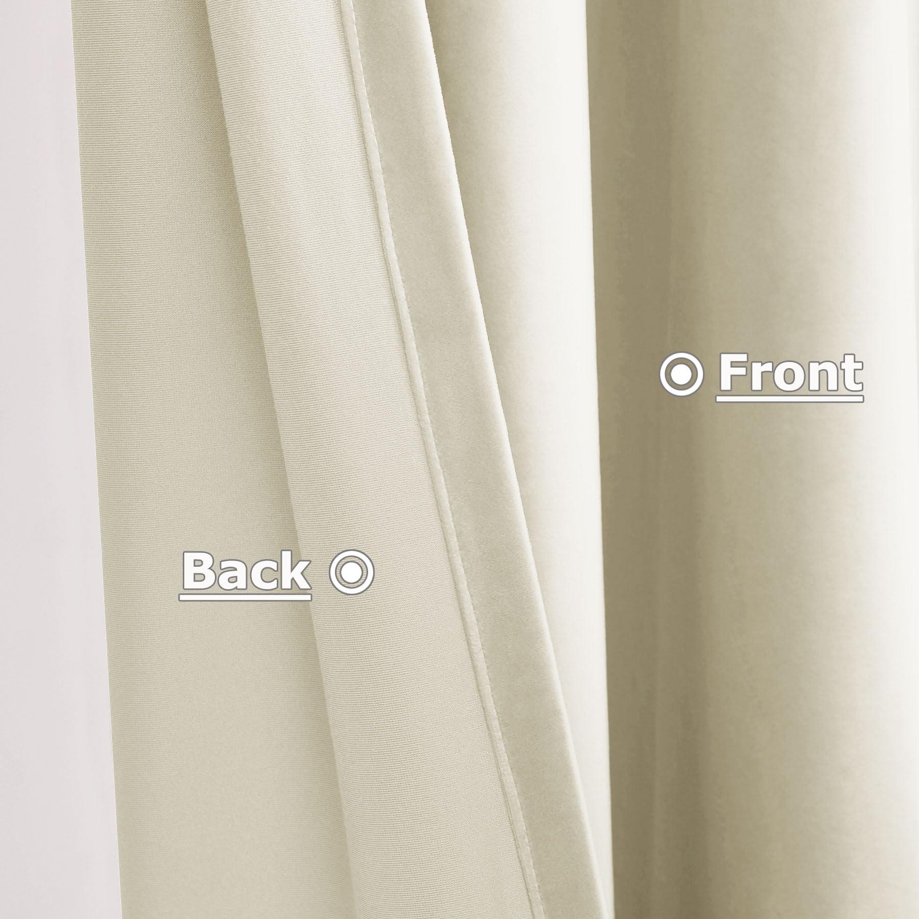 Frelement Frelement Pinch Pleat Velvet Curtains for Bedroom Sliding Glass Door Room Darkening Window Treatment Thermal Insulated Privacy Window Drapes, 100" W x 84" L, 2 Panels, Tofu White