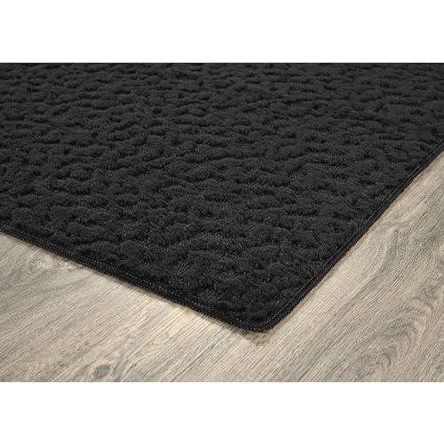 Garland Rug Garland Rug Ivy 12 Ft. X 15 Ft. Black Geometric Solid Color Area Rug - Durable, Stylish, and Soft Rug for Living Rooms, Hallways, Bedrooms, and High-Traffic Areas