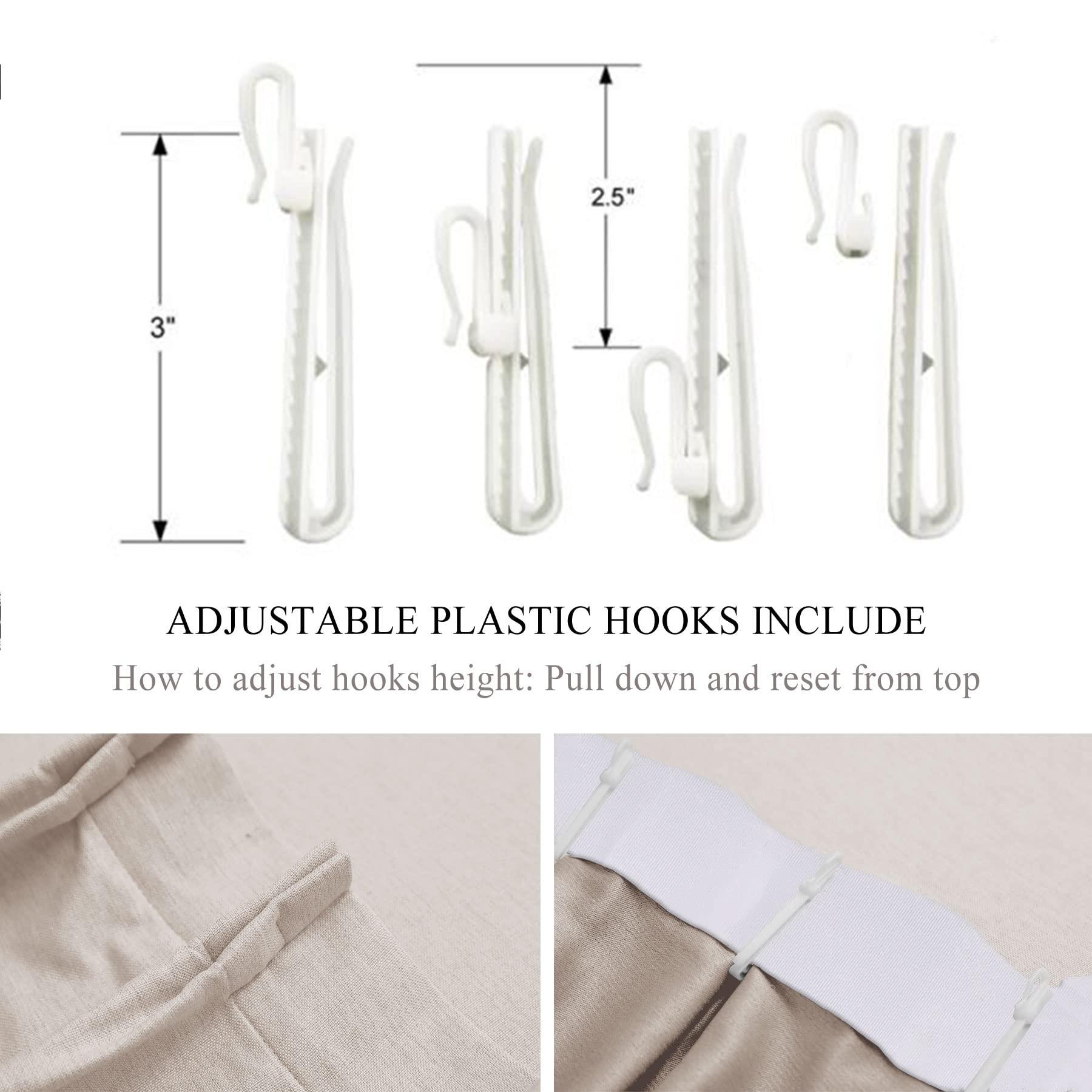 Fcosie Fcoise Pinch Pleat Curtains for Traverse Rod, 204 Inches Extra Long Drapes, Linen Look Blackout Curtains, Tall Ceiling to Floor Curtains, Extra Tall Curtains 17ft, Ivory White (50" W x 204" L, 1 PC)