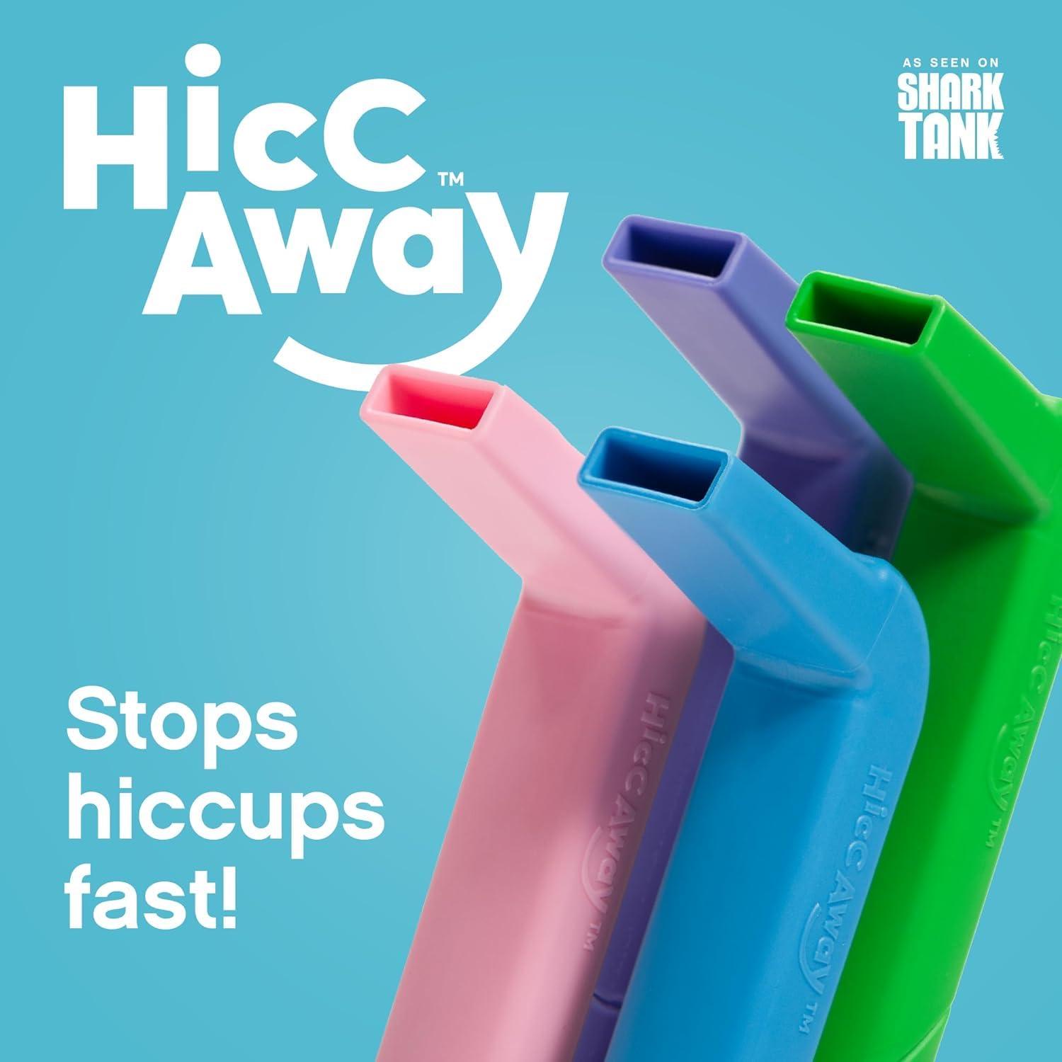 HICCAWAY HiccAway Hiccup Straw - Stops Hiccups Naturally & Fast - As Seen On Shark Tank - Clinically Proven Relief for All Ages, Children & Adults - Safe, Lightweight, & Reusable (HiccAway VERI PERI) 1 Pack