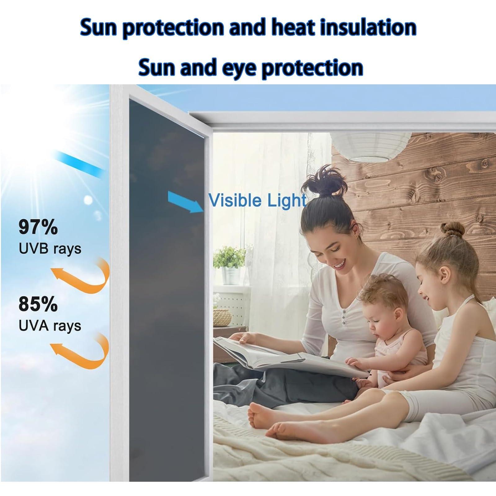 HJXGQJM One Way Window Film Privacy, Reflective Window Film Anti Glare, Mirror Window Film Heat Reduce, Window Tint Film UV Blocking, Window Sticker Adhesive for Home, Office, Green (Color : Green, Size : 3