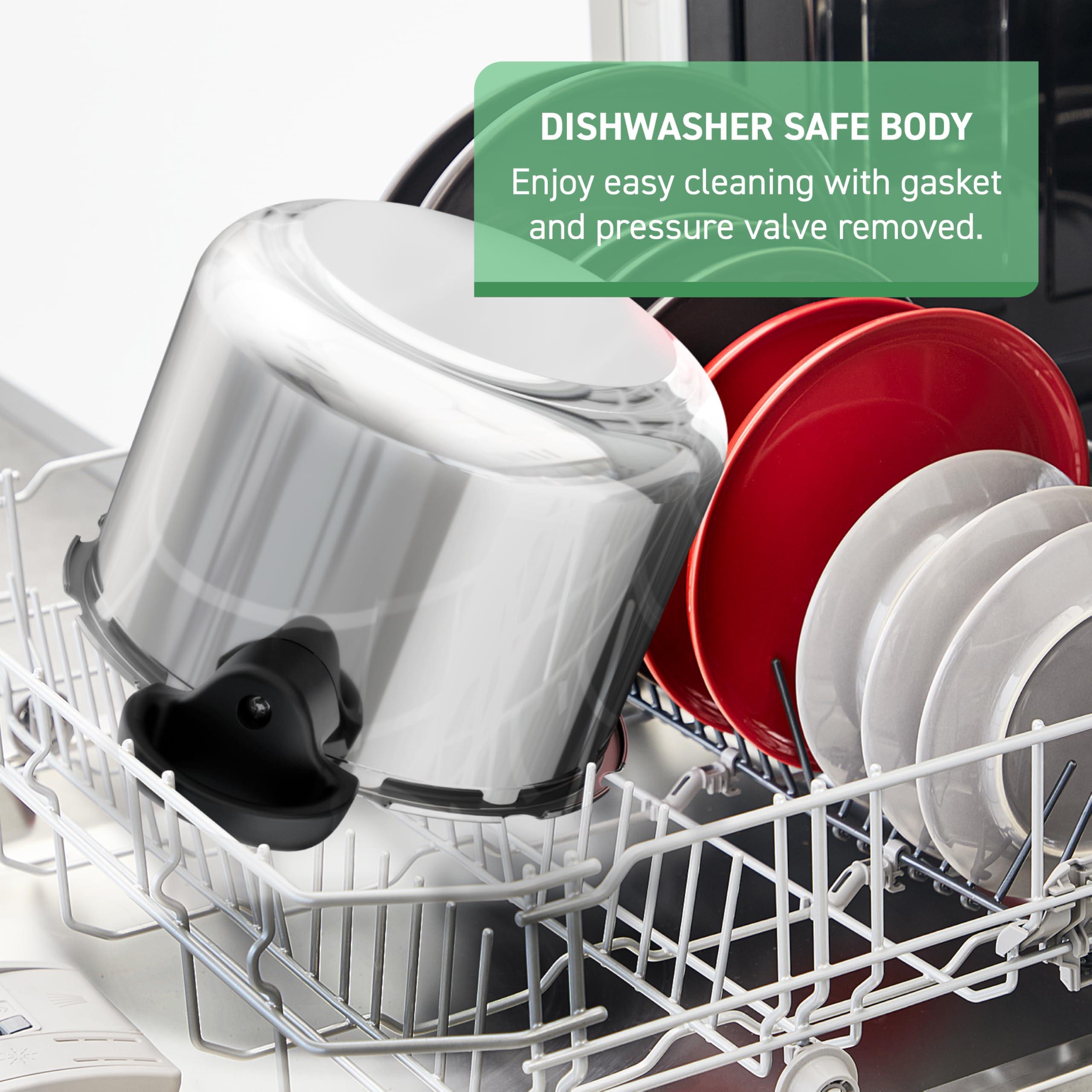 T-fal T-fal Clipso Stainless Steel Pressure Cooker 6.3 Quart, Induction , Secure locking System, One Hand System, Recipe Book Included, Cookware, Pots and Pans, Kitchen, Dishwasher Safe, Silver