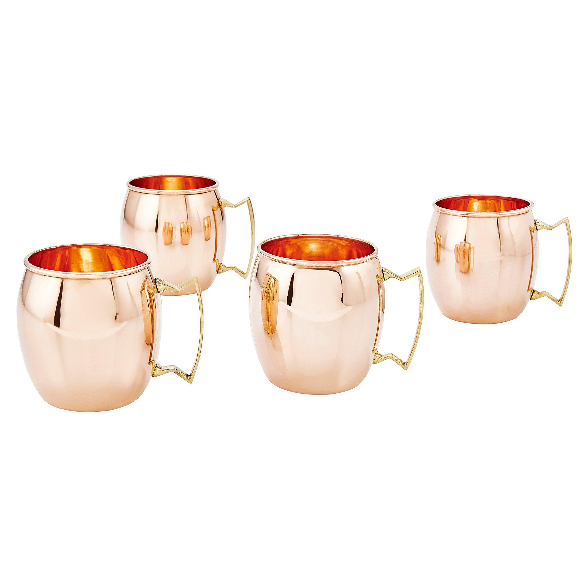 Old Dutch Old Dutch International, Purveyors of the ORIGINAL MOSCOW MULE MUG, Unlined Moscow Mule Mug, 16-Ounce, 100% Pure Copper, Set of 4 (OS429)