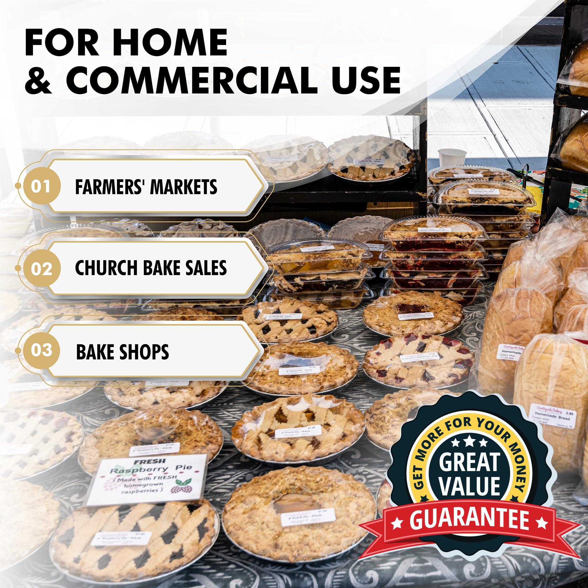 DOBI 9\" Pie Pans [30 Pack] - Heavy Duty Standard-Sized Disposable Aluminum Foil Pie Tins for Baking and Serving